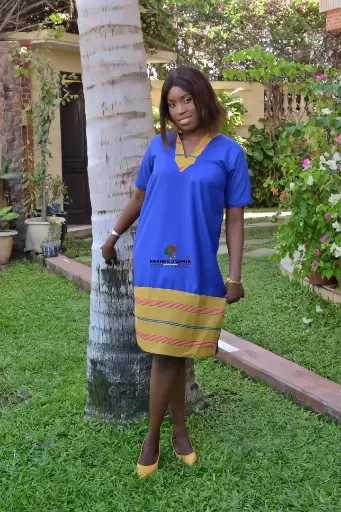 Robe courte bicolore